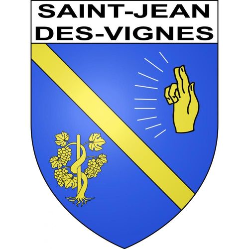 Saint-Jean-Des-Vignes 69 Ville Sticker Blason Écusson Autocollant Adhésif - 40 Cm