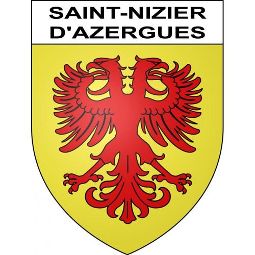 Saint-Nizier-D'azergues 69 Ville Sticker Blason Écusson Autocollant Adhésif - 40 Cm