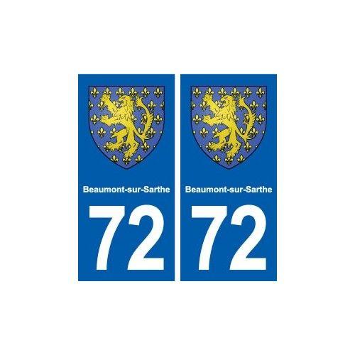 72 Beaumont-Sur-Sarthe Blason Autocollant Plaque Stickers Ville - Droits