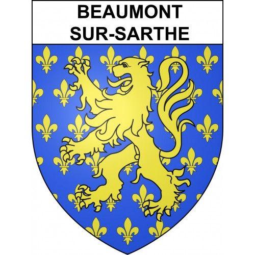 Beaumont-Sur-Sarthe 72 Ville Sticker Blason Écusson Autocollant Adhésif - 17 Cm
