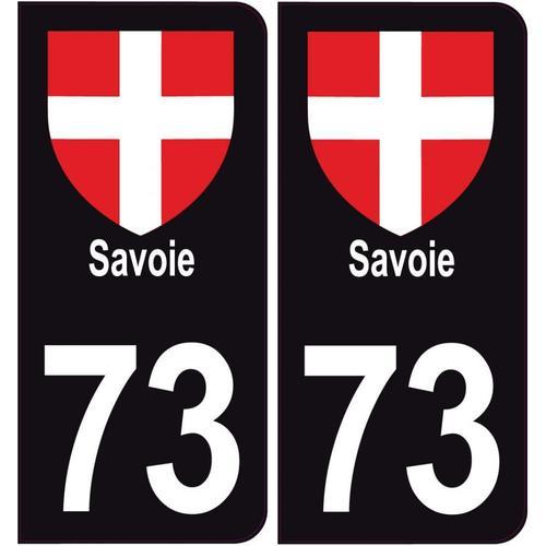 73 Savoie Blason Texte Noir Autocollant Sticker - Arrondis