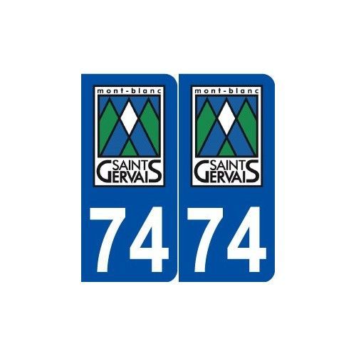 74 Saint-Gervais-Les-Bains Logo Autocollant Plaque Stickers Ville - Arrondis