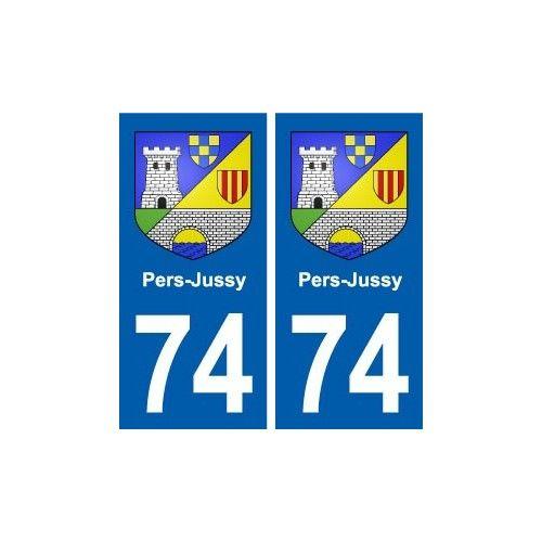 74 Pers-Jussy Blason Autocollant Plaque Stickers Ville - Droits