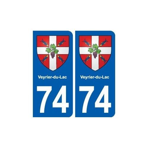 74 Veyrier-Du-Lac Blason Autocollant Plaque Stickers Ville - Arrondis