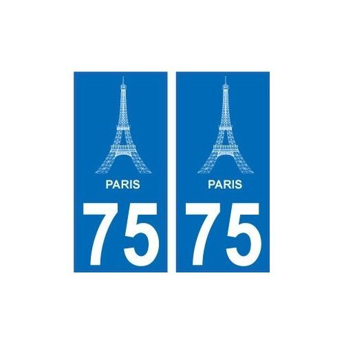 75 Paris Eiffel Logo 8740 Autocollant Plaque Immatriculation Auto Ville Sticker - Droits