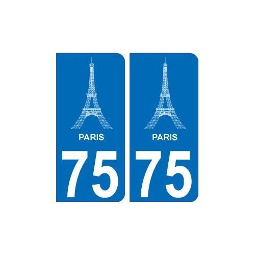 75 Paris Eiffel Autocollant Plaque Immatriculation Auto Ville Sticker - Arrondis