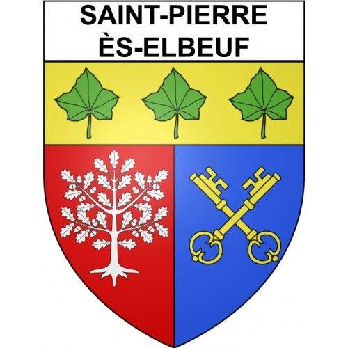 Saint-Pierre-Lès-Elbeuf 76 Ville Stickers Blason Autocollant Adhésif - 4 Cm