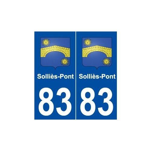 83 Solliès-Pont Blason Autocollant Plaque Stickers Ville - Droits