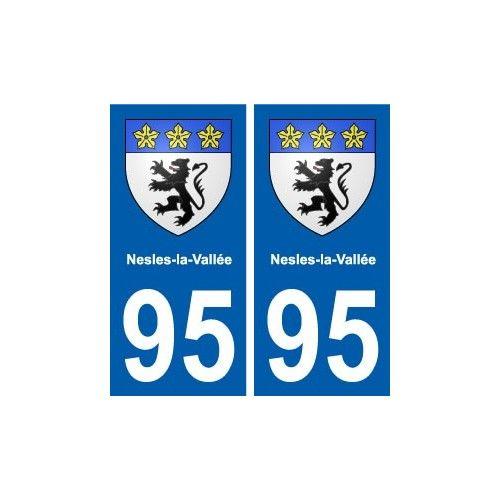 95 Nesles-La-Vallée Blason Autocollant Plaque Stickers Ville - Droits