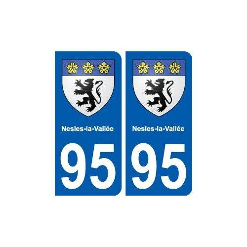 95 Nesles-La-Vallée Blason Autocollant Plaque Stickers Ville - Arrondis
