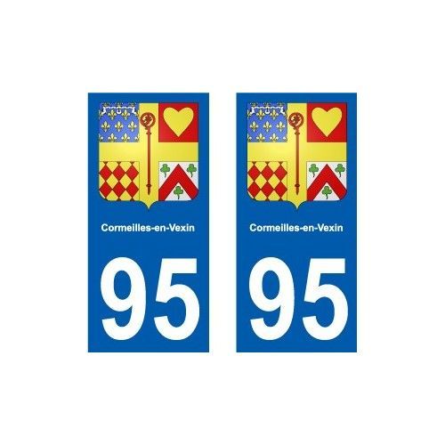 95 Cormeilles-En-Vexin Blason Autocollant Plaque Stickers Ville - Droits