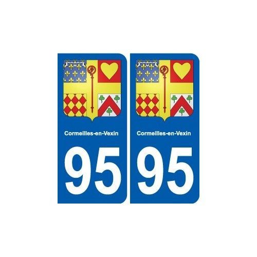 95 Cormeilles-En-Vexin Blason Autocollant Plaque Stickers Ville - Arrondis