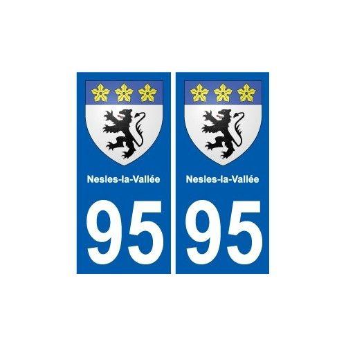 95 Nesles-La-Vallée Blason Autocollant Plaque Stickers Ville - Droits