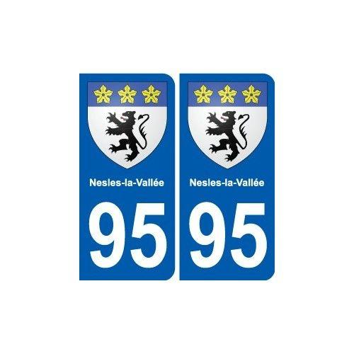 95 Nesles-La-Vallée Blason Autocollant Plaque Stickers Ville - Arrondis