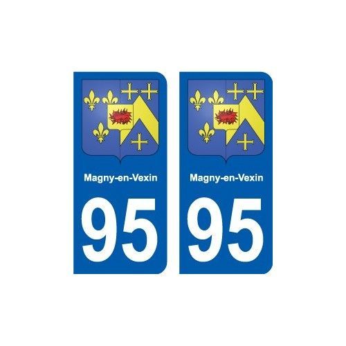 95 Magny-En-Vexin Blason Autocollant Plaque Stickers Ville - Arrondis