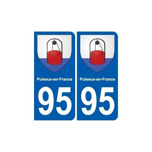 95 Puiseux-En-France Blason Autocollant Plaque Stickers Ville - Arrondis