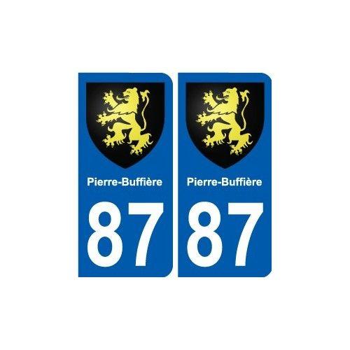 87 Pierre-Buffière Blason Autocollant Plaque Stickers Ville - Arrondis