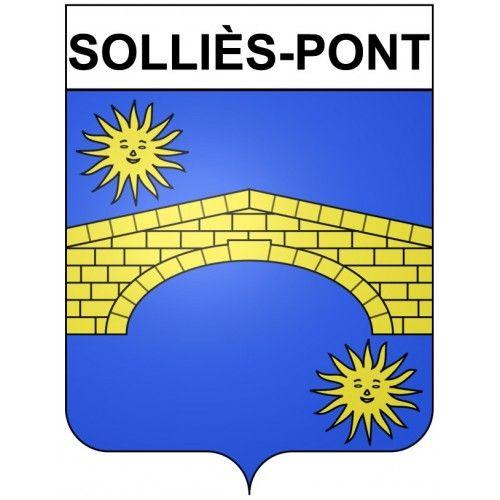 Solliès-Pont 83 Ville Stickers Blason Autocollant Adhésif - 8 Cm