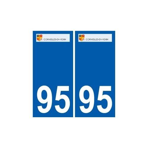 95 Cormeilles-En-Vexin Logo Autocollant Sticker Plaque Immatriculation Ville - Droits