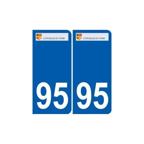 95 Cormeilles-En-Vexin Logo Autocollant Sticker Plaque Immatriculation Ville - Arrondis