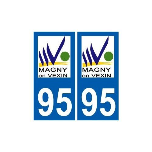 95 Magny-En-Vexin Logo Autocollant Sticker Plaque Immatriculation Ville - Droits