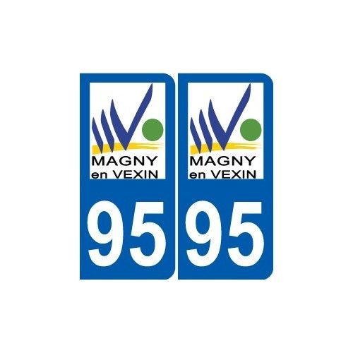 95 Magny-En-Vexin Logo Autocollant Sticker Plaque Immatriculation Ville - Arrondis