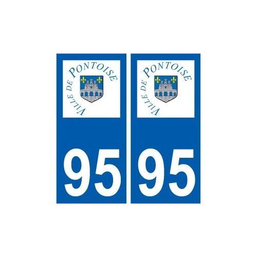 95 Pontoise Logo Autocollant Sticker Plaque Immatriculation Ville - Droits