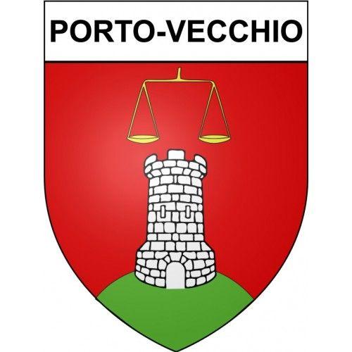 Porto-Vecchio 20 Ville Stickers Blason Autocollant Adhésif - 4 Cm
