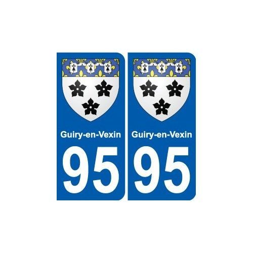 95 Guiry-En-Vexin Blason Autocollant Plaque Stickers Ville - Arrondis