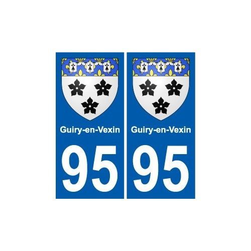 95 Guiry-En-Vexin Blason Autocollant Plaque Stickers Ville - Droits