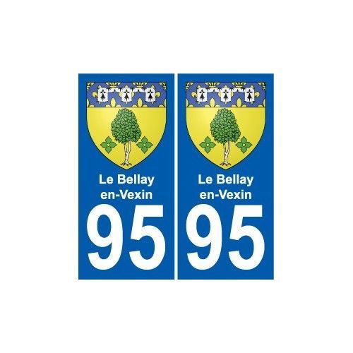 95 Le Bellay-En-Vexin Blason Autocollant Plaque Stickers Ville - Droits