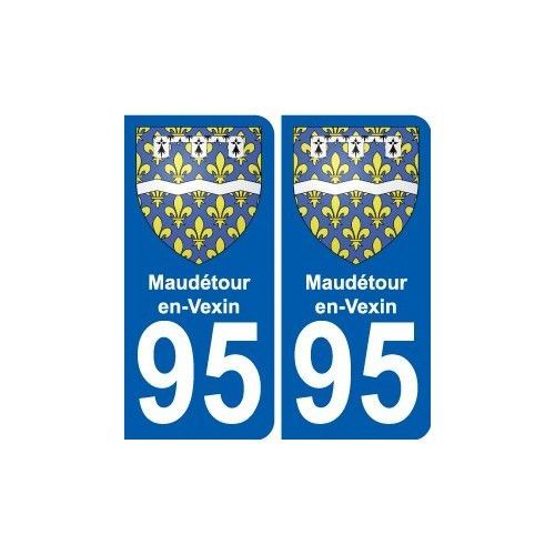 95 Maudétour-En-Vexin Blason Autocollant Plaque Stickers Ville - Arrondis