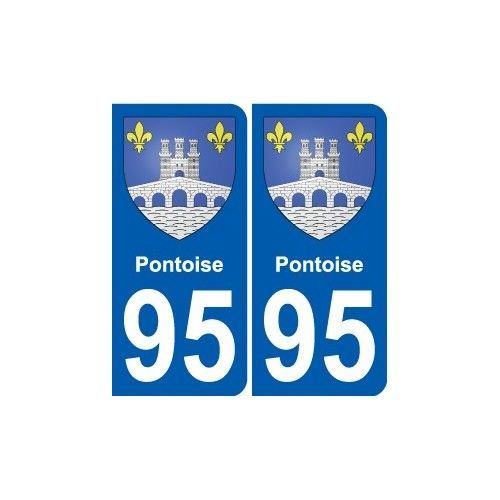 95 Pontoise Blason Autocollant Plaque Stickers Ville - Arrondis
