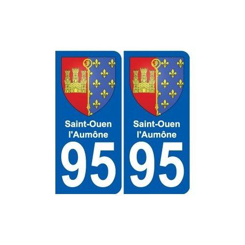 95 Saint-Ouen-L'aumône Blason Autocollant Plaque Stickers Ville - Arrondis