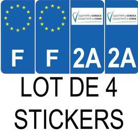 Sticker immatriculation 2A Corse Du Sud Tête De Maure (Couleur Noir)