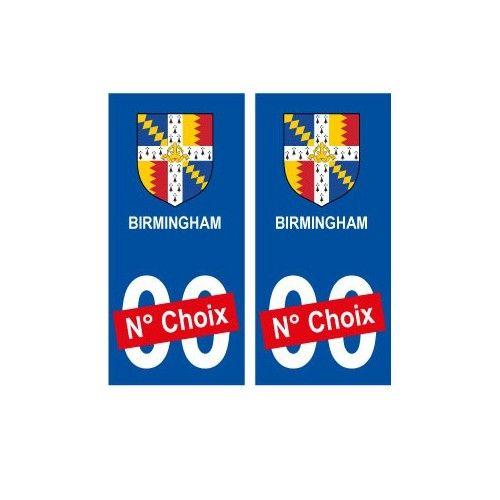Birmingham Ville Sticker Numéro Au Choix Autocollant Blason Uk Angleterre City - Arrondis