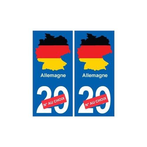 Allemagne Carte Drapeau Autocollant Sticker Plaque Immatriculation - Droits