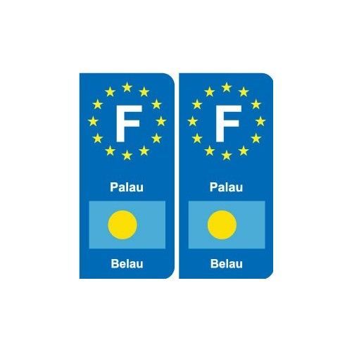 F Europe Palau Autocollant Plaque - Arrondis