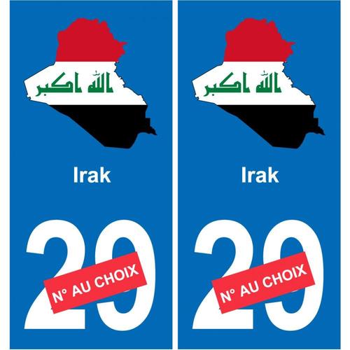 Irak Carte Drapeau Autocollant Sticker Plaque Immatriculation Auto Voiture Département - Droits