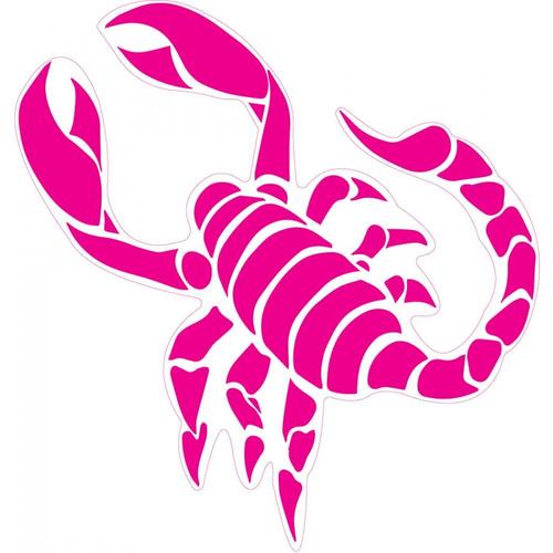 Scorpion Autocollant Sticker Adhésif Logo 3 - Rose - 4 Cm