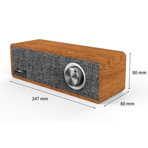 Bois - Puissant haut parleur Bluetooth en bois avec bouton de réglage, barre de son sans fil, HIFI stéréo, Boombox TWS, 2 enceintes, Center Audio AUX