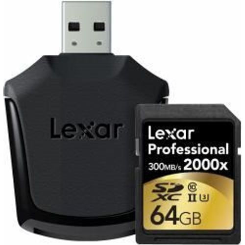 Lexar Professional - Carte mémoire flash - 64 Go - UHS Class 3 / Class10 - 2000x - SDXC UHS-II