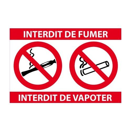 Interdiction Interdit Fumer Vapoter Logo 3635 Autocollant Adhésif Sticker - 12 Cm