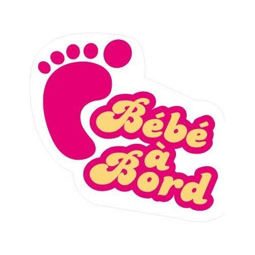 Bébé À Bord Pied Rose Logo 2165 Autocollant Adhésif Sticker - 17 Cm