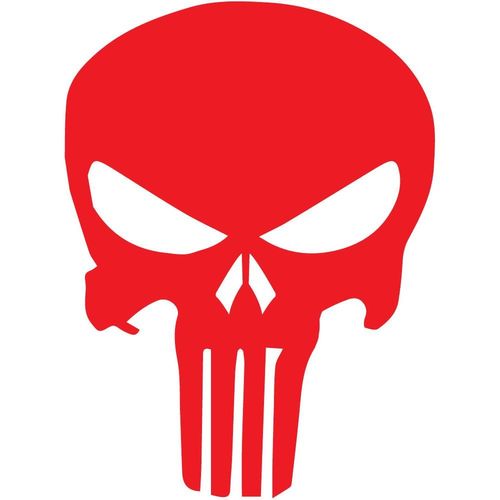 Punisher Tête De Mort Pour Casque 6851 Autocollant Adhésif Sticker - Rouge - 8 Cm