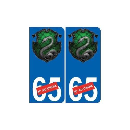 Blason Serpentard Poudlard Logo 20 Slytherin Hogwarts 2 Sticker Autocollant Plaque Immatriculation Auto - Arrondis