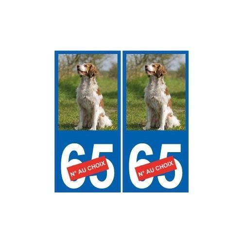Chien Épagneul Assis 11 Sticker Autocollant Plaque Immatriculation Auto - Droits