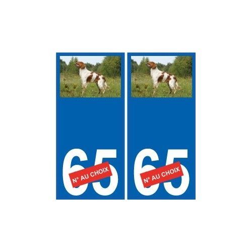 Chien Épagneul Debout 90 Sticker Autocollant Plaque Immatriculation Auto - Droits