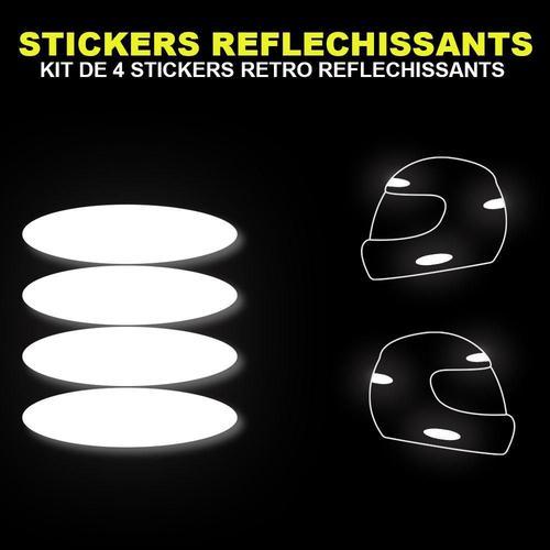 Kit De 4 Stickers Rétro Réfléchissants Pour Casque Moto, Visible La Nuit Pour Votre Sécurité Logo 62 - 15 Cm