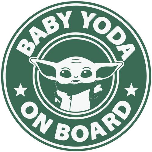 Autocollant Baby On Board Baby Yoda Imprimé Sticker Logo 481 - 15 Cm